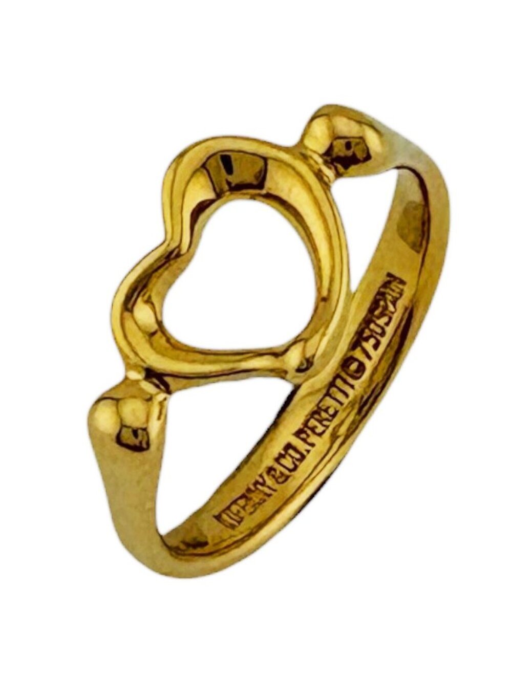 Tiffany & Co Open Heart Ring 18k Yellow Gold